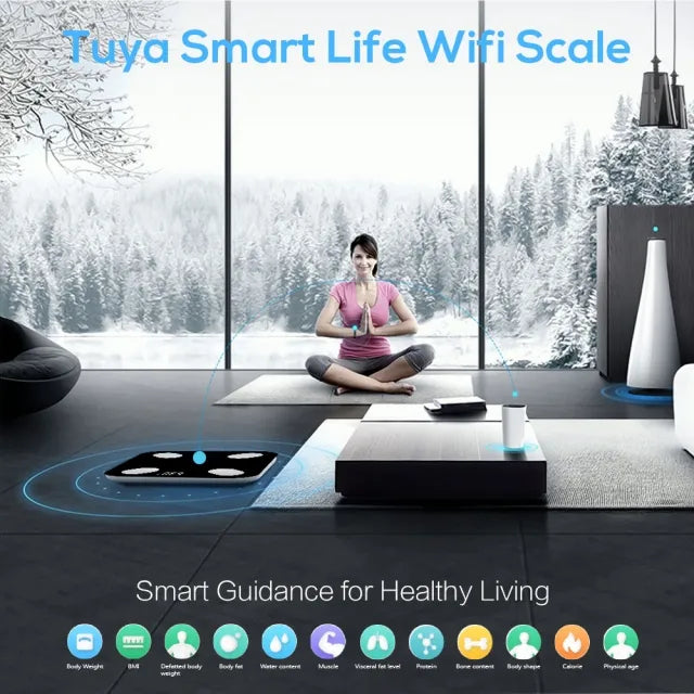 Nujoys Smart Scale - Track 18 Body Metrics with Free Mobile App for Ultimate Health Monitoring