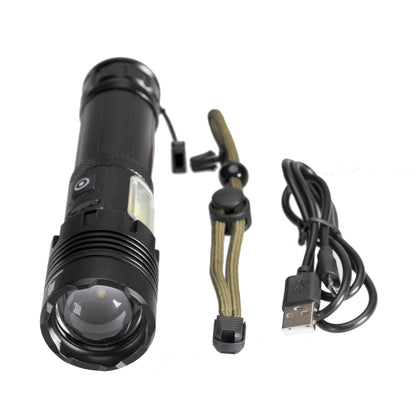 💡 10,000 Lumen Military-Grade Tactical LED Flashlight – Rechargeable, USB Portable 🔦