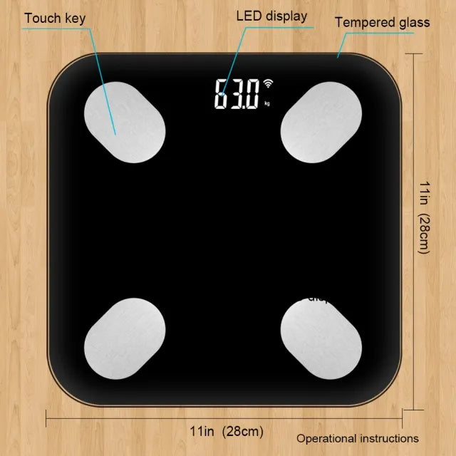 Nujoys Smart Scale - Track 18 Body Metrics with Free Mobile App for Ultimate Health Monitoring
